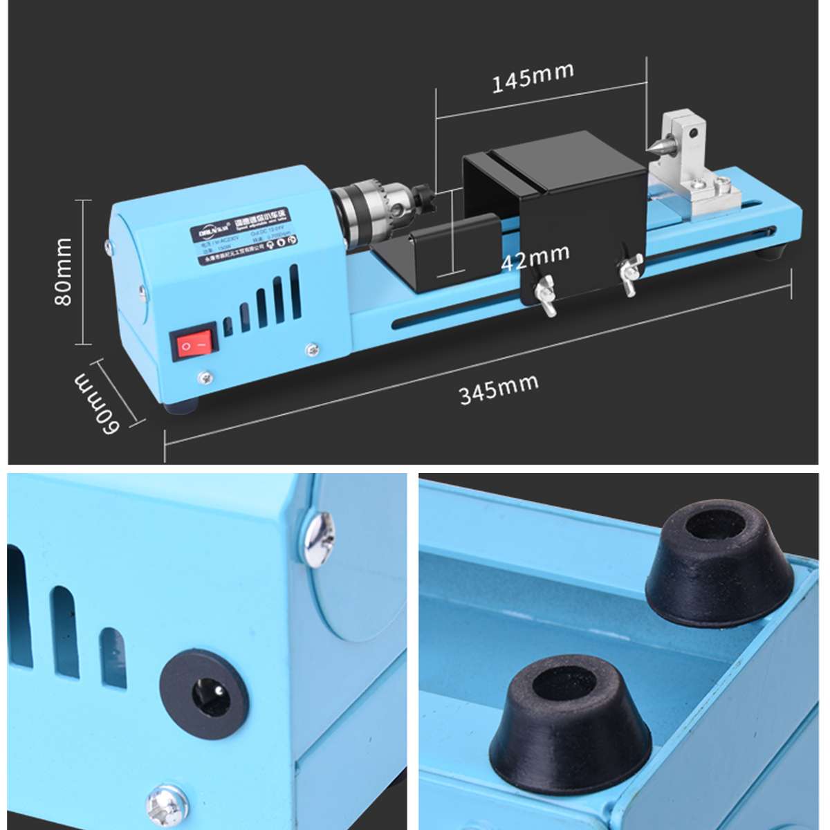 WOLIKE Mesin  Bubut  Kayu Mini Lathe Beads Grinding Polisher 